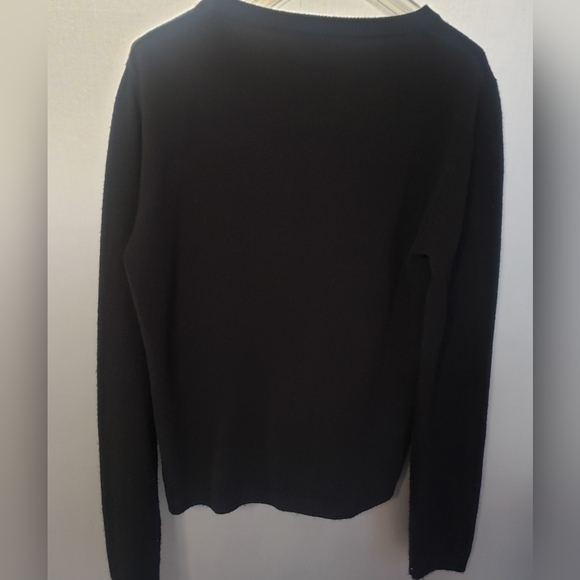 WOMANS PREOWNED LUCKY 13 APPAREL BLACK BUTTON SWEATER WITH SPIDER CHARACTER SZ M - Picture 3 of 9